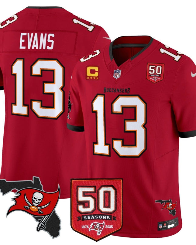 Men's Tampa Bay Buccaneers 50th Season Patch Vapor Limited Jersey - All Stitched TBBUC_KDZ - KINDOZY