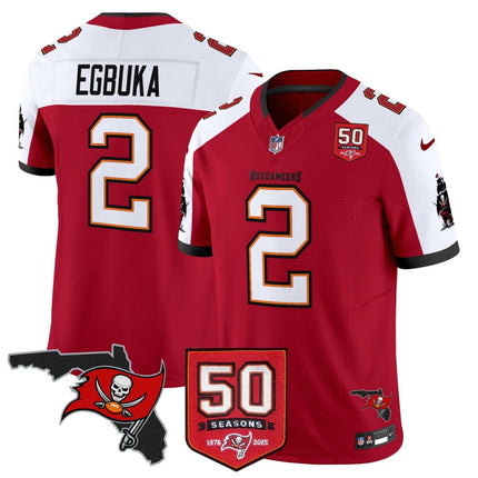 Men's Tampa Bay Buccaneers 50th Season Patch Vapor Limited Jersey - All Stitched TBBUC_KDZ - KINDOZY