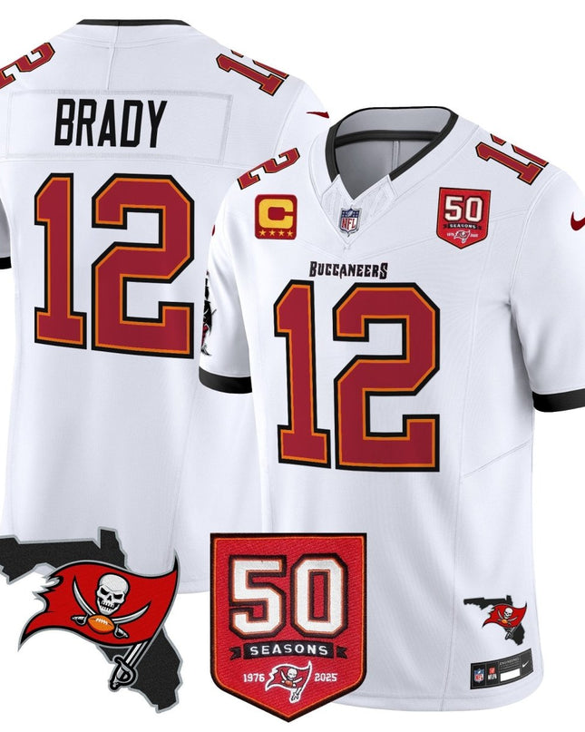 Men's Tampa Bay Buccaneers 50th Season Patch Vapor Limited Jersey - All Stitched TBBUC_KDZ - KINDOZY