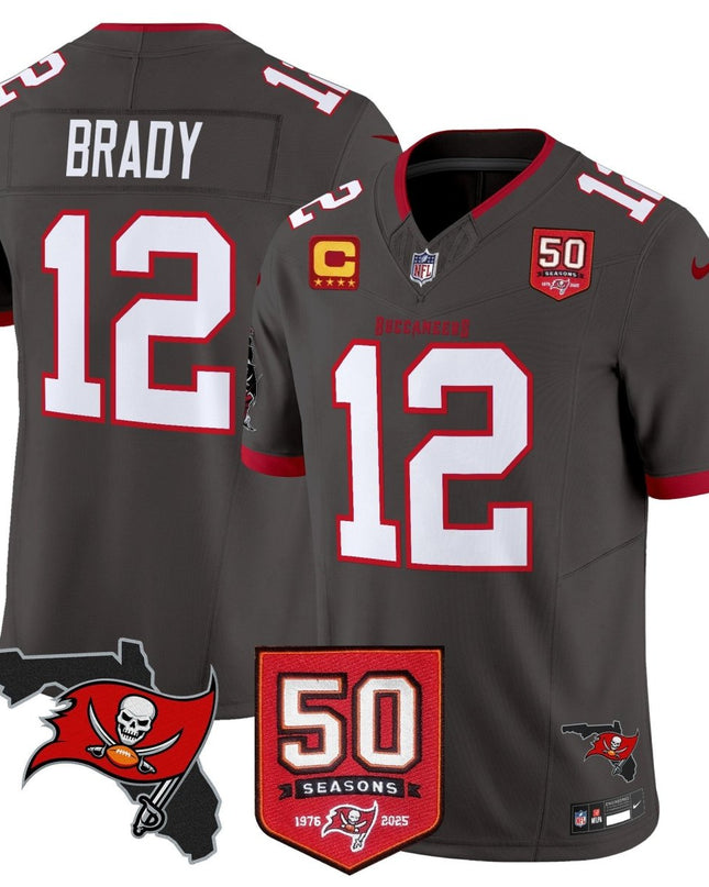 Men's Tampa Bay Buccaneers 50th Season Patch Vapor Limited Jersey - All Stitched TBBUC_KDZ - KINDOZY