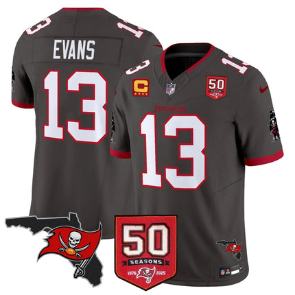 Men's Tampa Bay Buccaneers 50th Season Patch Vapor Limited Jersey - All Stitched TBBUC_KDZ - KINDOZY