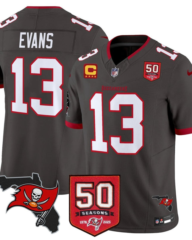 Men's Tampa Bay Buccaneers 50th Season Patch Vapor Limited Jersey - All Stitched TBBUC_KDZ - KINDOZY