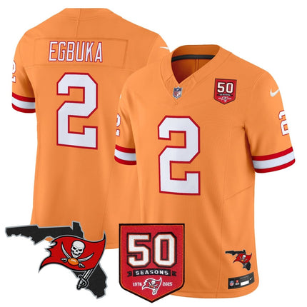 Men's Tampa Bay Buccaneers 50th Season Patch Vapor Limited Jersey - All Stitched TBBUC_KDZ - KINDOZY