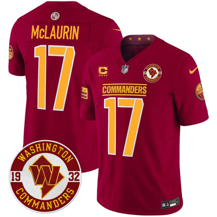 Men's Washington Commanders 2024 Vapor Limited Jersey - Est. 1932 Patch - All Stitched WASCOM_KDZ - KINDOZY