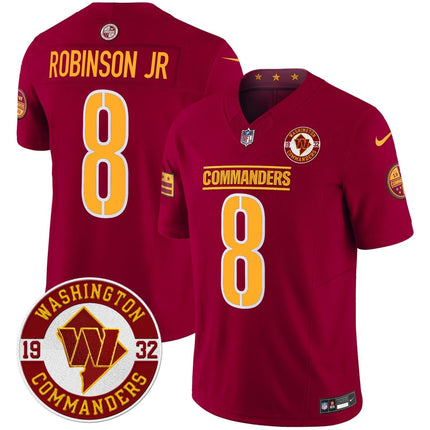 Men's Washington Commanders 2024 Vapor Limited Jersey - Est. 1932 Patch - All Stitched WASCOM_KDZ - KINDOZY