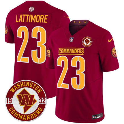 Men's Washington Commanders 2024 Vapor Limited Jersey - Est. 1932 Patch - All Stitched WASCOM_KDZ - KINDOZY