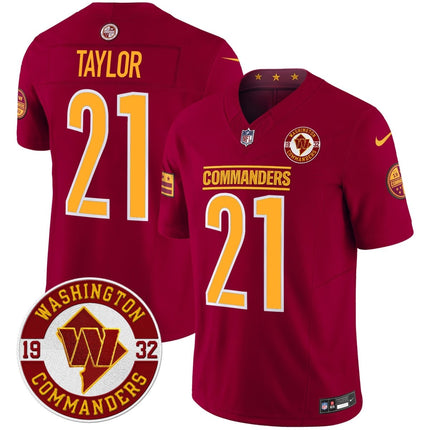 Men's Washington Commanders 2024 Vapor Limited Jersey - Est. 1932 Patch - All Stitched WASCOM_KDZ - KINDOZY
