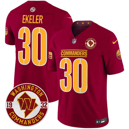 Men's Washington Commanders 2024 Vapor Limited Jersey - Est. 1932 Patch - All Stitched WASCOM_KDZ - KINDOZY