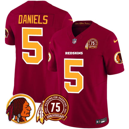 Men's Washington Redskins 75th Patch Throwback Vapor Limited Jersey - All Stitched - KINDOZY