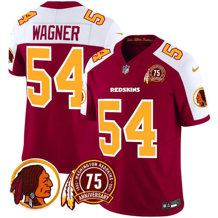 Men's Washington Redskins 75th Patch Throwback Vapor Limited Jersey - All Stitched - KINDOZY