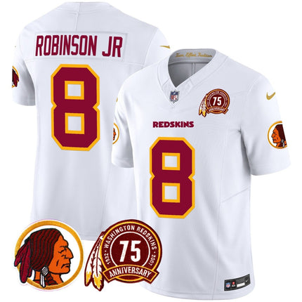 Men's Washington Redskins 75th Patch Throwback Vapor Limited Jersey - All Stitched - KINDOZY