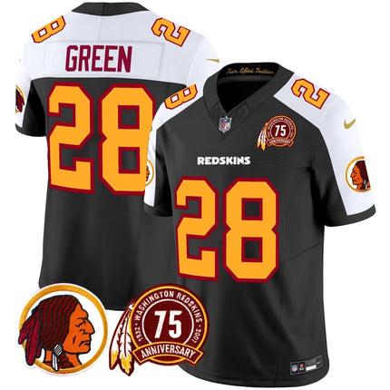 Men's Washington Redskins 75th Patch Throwback Vapor Limited Jersey - All Stitched - KINDOZY