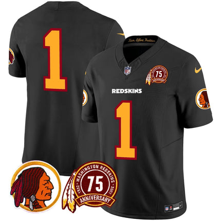 Men's Washington Redskins 75th Patch Throwback Vapor Limited Jersey - All Stitched - KINDOZY