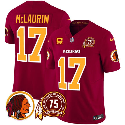 Men's Washington Redskins 75th Patch Throwback Vapor Limited Jersey - All Stitched - KINDOZY