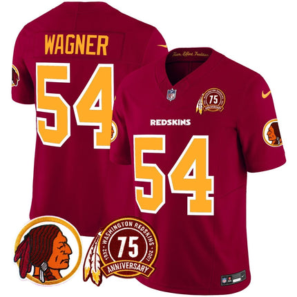 Men's Washington Redskins 75th Patch Throwback Vapor Limited Jersey - All Stitched - KINDOZY