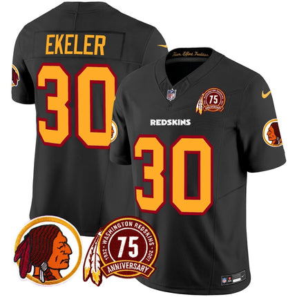 Men's Washington Redskins 75th Patch Throwback Vapor Limited Jersey - All Stitched - KINDOZY