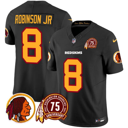 Men's Washington Redskins 75th Patch Throwback Vapor Limited Jersey - All Stitched - KINDOZY