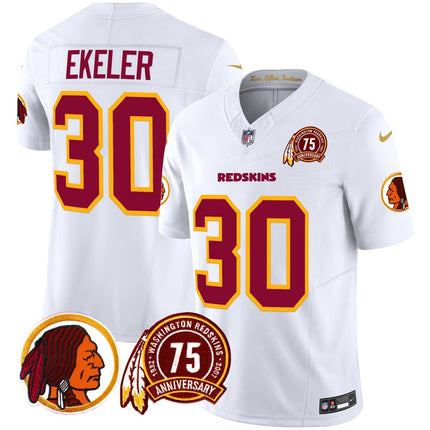 Men's Washington Redskins 75th Patch Throwback Vapor Limited Jersey - All Stitched - KINDOZY