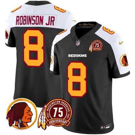 Men's Washington Redskins 75th Patch Throwback Vapor Limited Jersey - All Stitched - KINDOZY