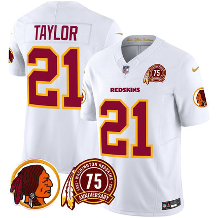 Men's Washington Redskins 75th Patch Throwback Vapor Limited Jersey - All Stitched - KINDOZY