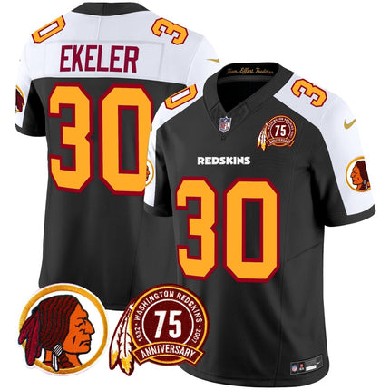 Men's Washington Redskins 75th Patch Throwback Vapor Limited Jersey - All Stitched - KINDOZY