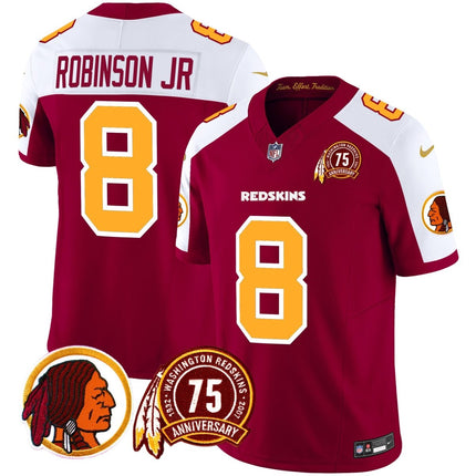 Men's Washington Redskins 75th Patch Throwback Vapor Limited Jersey - All Stitched - KINDOZY