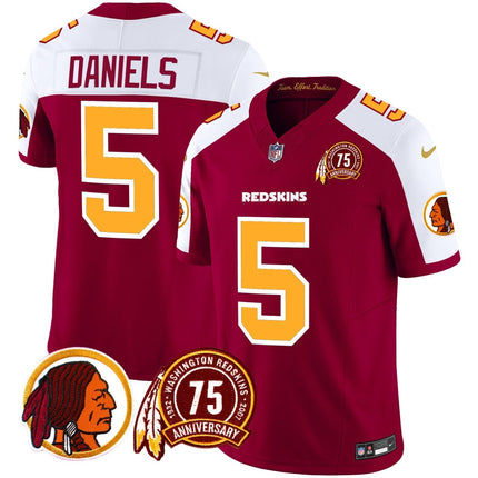 Men's Washington Redskins 75th Patch Throwback Vapor Limited Jersey - All Stitched - KINDOZY
