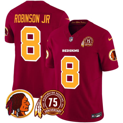 Men's Washington Redskins 75th Patch Throwback Vapor Limited Jersey - All Stitched - KINDOZY