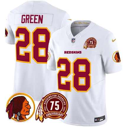Men's Washington Redskins 75th Patch Throwback Vapor Limited Jersey - All Stitched - KINDOZY