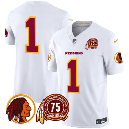 Men's Washington Redskins 75th Patch Throwback Vapor Limited Jersey - All Stitched - KINDOZY