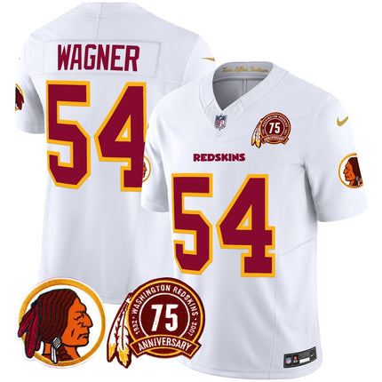 Men's Washington Redskins 75th Patch Throwback Vapor Limited Jersey - All Stitched - KINDOZY