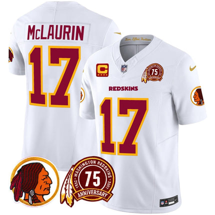 Men's Washington Redskins 75th Patch Throwback Vapor Limited Jersey - All Stitched - KINDOZY