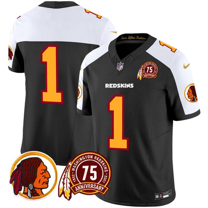 Men's Washington Redskins 75th Patch Throwback Vapor Limited Jersey - All Stitched - KINDOZY