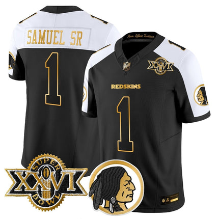 Men's Washington Redskins Throwback 1992 Super Bowl XXVI Patch Gold Vapor Limited Jersey - All Stitched - KINDOZY