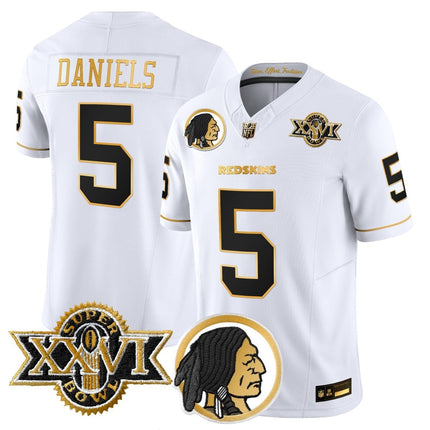 Men's Washington Redskins Throwback 1992 Super Bowl XXVI Patch Gold Vapor Limited Jersey - All Stitched - KINDOZY