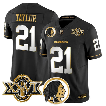 Men's Washington Redskins Throwback 1992 Super Bowl XXVI Patch Gold Vapor Limited Jersey - All Stitched - KINDOZY