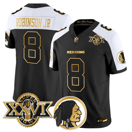 Men's Washington Redskins Throwback 1992 Super Bowl XXVI Patch Gold Vapor Limited Jersey - All Stitched - KINDOZY