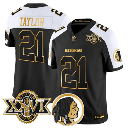 Men's Washington Redskins Throwback 1992 Super Bowl XXVI Patch Gold Vapor Limited Jersey - All Stitched - KINDOZY