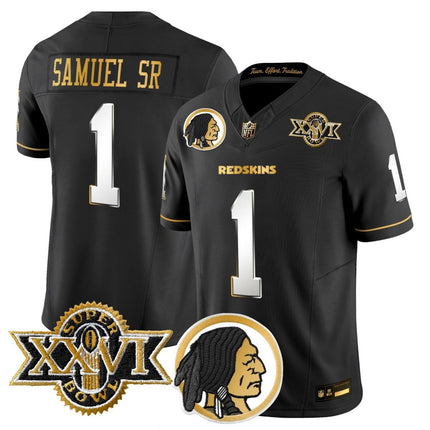 Men's Washington Redskins Throwback 1992 Super Bowl XXVI Patch Gold Vapor Limited Jersey - All Stitched - KINDOZY