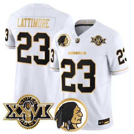 Men's Washington Redskins Throwback 1992 Super Bowl XXVI Patch Gold Vapor Limited Jersey - All Stitched - KINDOZY