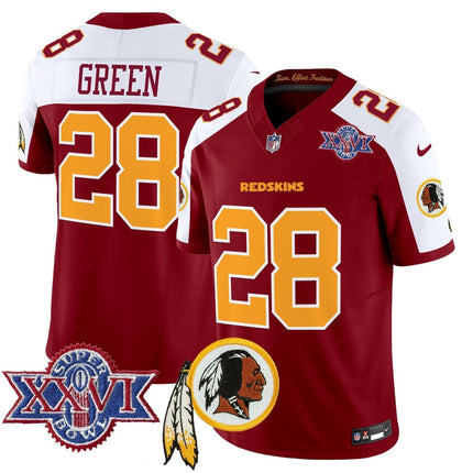 Men's Washington Redskins Throwback 1992 Super Bowl XXVI Patch Vapor Limited Jersey V3 - All Stitched - KINDOZY