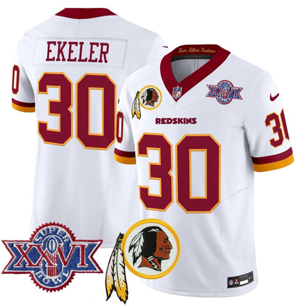 Men's Washington Redskins Throwback 1992 Super Bowl XXVI Patch Vapor Limited Jersey V3 - All Stitched - KINDOZY