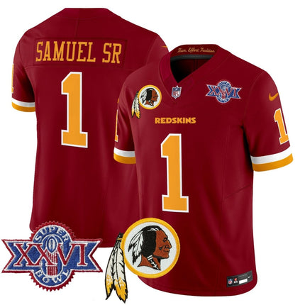 Men's Washington Redskins Throwback 1992 Super Bowl XXVI Patch Vapor Limited Jersey V3 - All Stitched - KINDOZY