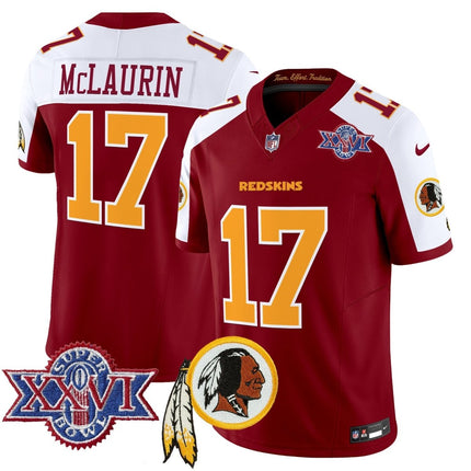 Men's Washington Redskins Throwback 1992 Super Bowl XXVI Patch Vapor Limited Jersey V3 - All Stitched - KINDOZY