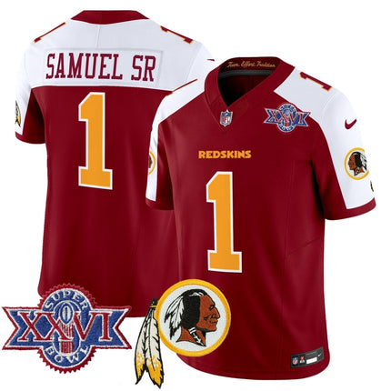 Men's Washington Redskins Throwback 1992 Super Bowl XXVI Patch Vapor Limited Jersey V3 - All Stitched - KINDOZY