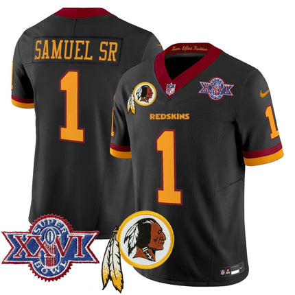 Men's Washington Redskins Throwback 1992 Super Bowl XXVI Patch Vapor Limited Jersey V3 - All Stitched - KINDOZY
