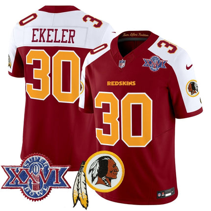 Men's Washington Redskins Throwback 1992 Super Bowl XXVI Patch Vapor Limited Jersey V3 - All Stitched - KINDOZY