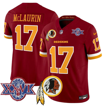 Men's Washington Redskins Throwback 1992 Super Bowl XXVI Patch Vapor Limited Jersey V3 - All Stitched - KINDOZY