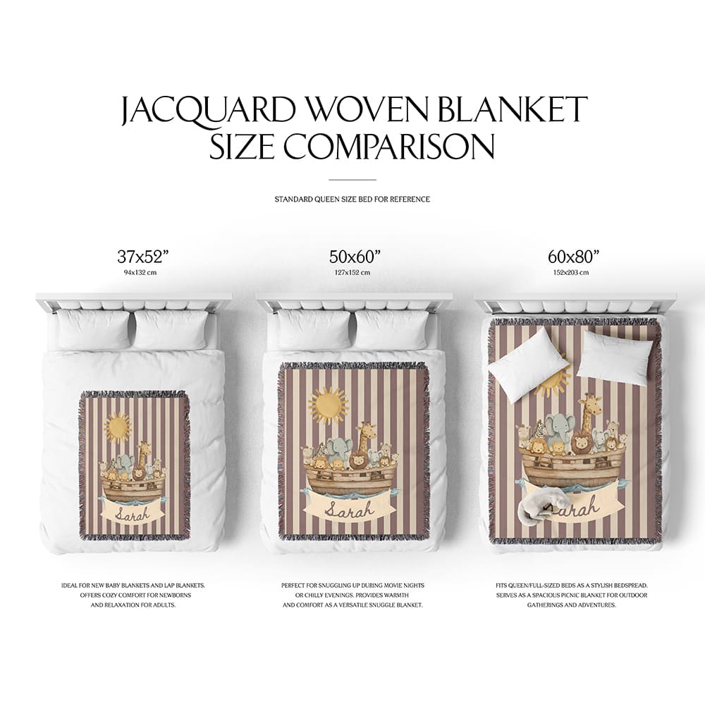 Noah’s Ark Blessing – Custom Baby Woven Blanket