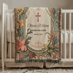 Blessed & Loved - Personalized Christian Baby Woven Blanket